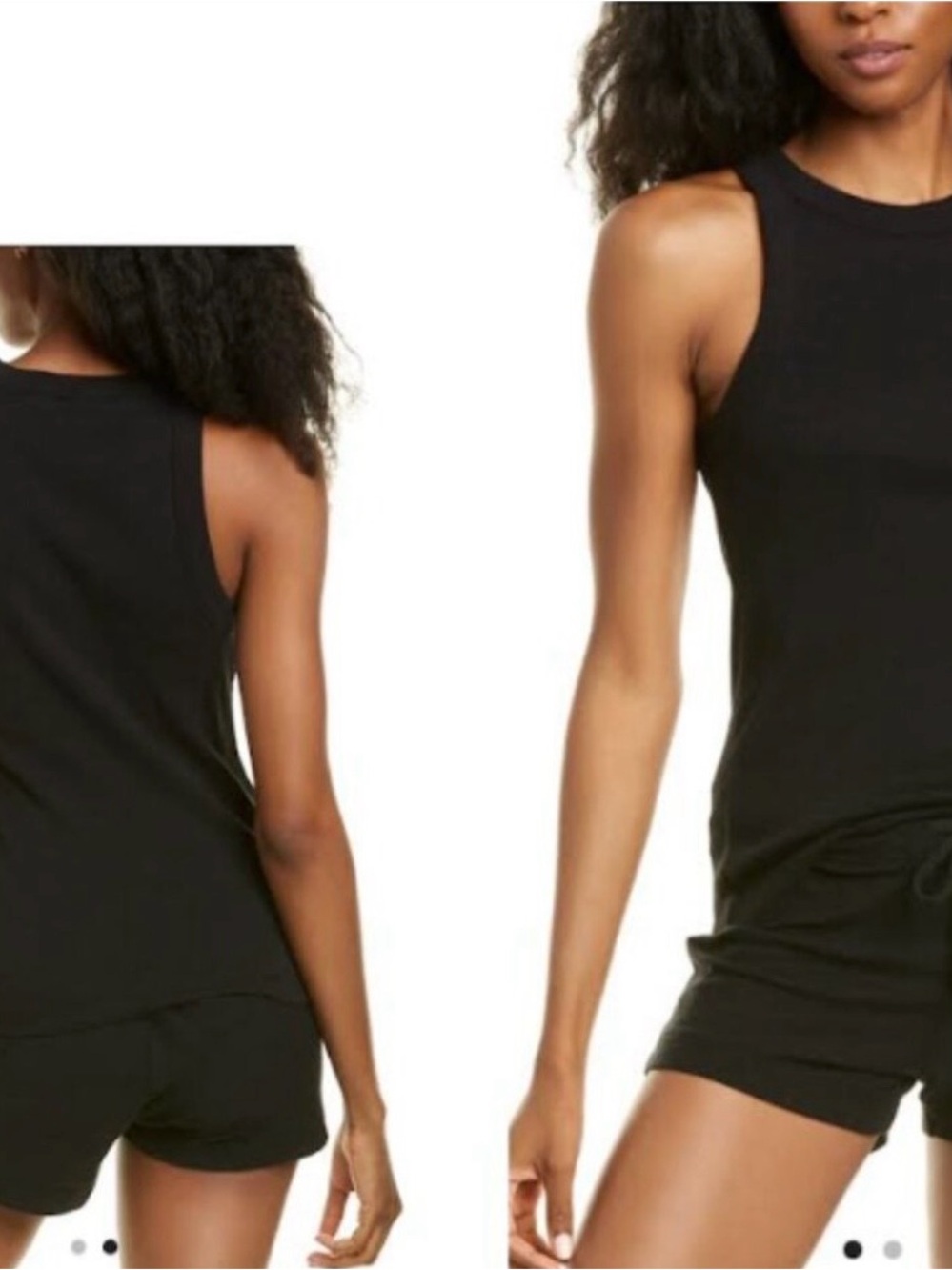 James Perse Black Ribbed Racerback Tank Top